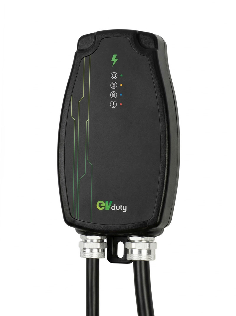 Borne de recharge EVduty-50 40A portable NEMA 14-50P – vue de face