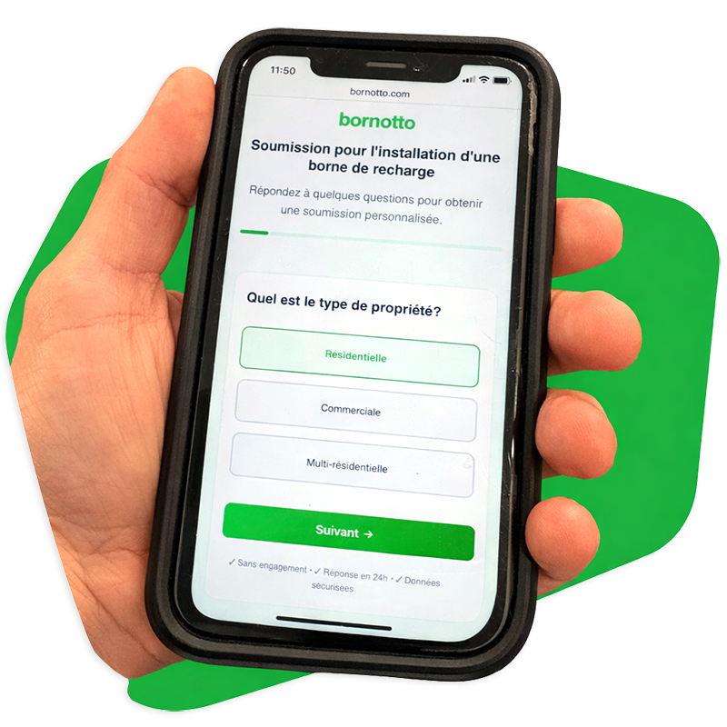 Get a free quote for an electric charging station installation with bornotto.